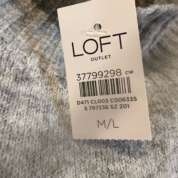 LOFT Gray Sweater Shrug size M/L - Picture 4 of 6